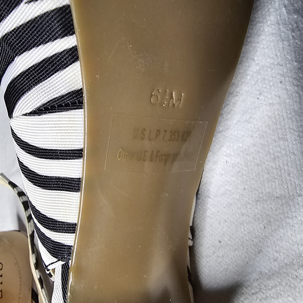 GUESS Women's Black and White Slingback Heels - Picture 7 of 7